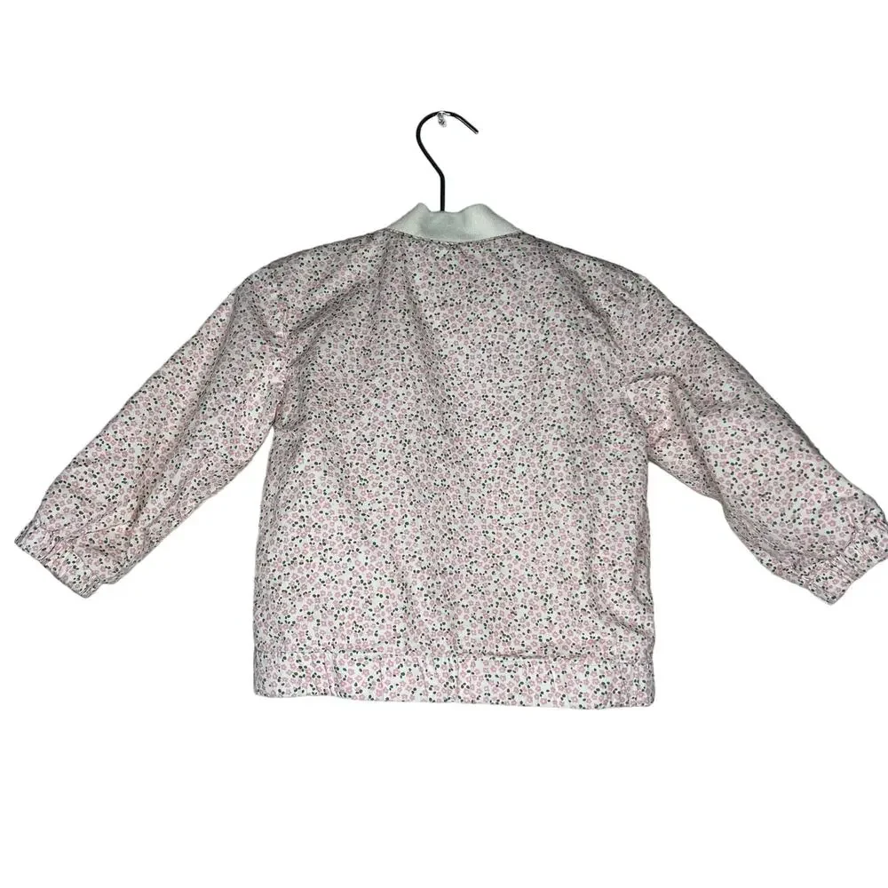 H&M ivory white pink ditsy floral print jacket full zip